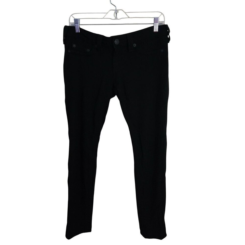 True Religion Stella Black Low Rise Stretch Skinny Pants Size 28